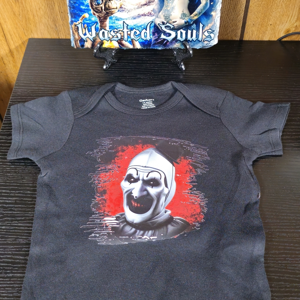 Gerber Black Baby Onesie with Graphic Design Terrifier